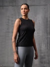 Black Nylon Lyra Tank Top For Women