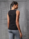 Black Nylon Lyra Tank Top For Women
