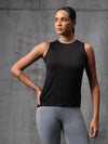 Black Nylon Lyra Tank Top For Women