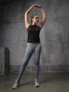 Black Nylon Lyra Tank Top For Women