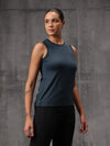 Teal Stormy Tide Nylon Lyra Tank Top For Women