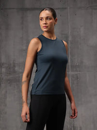 Teal Stormy Tide Nylon Lyra Tank Top For Women