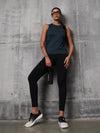 Teal Stormy Tide Nylon Lyra Tank Top For Women