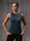 Teal Stormy Tide Nylon Lyra Tank Top For Women
