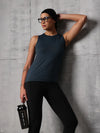 Teal Stormy Tide Nylon Lyra Tank Top For Women