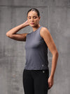 Slate Blue Nylon Lyra Tank Top For Women