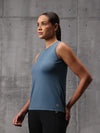 Mineral Blue Nylon Lyra Tank Top For Women