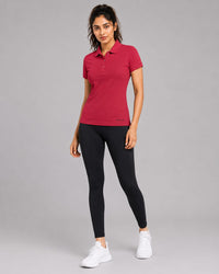Women Polo T-Shirt - Mack - Crimson Red