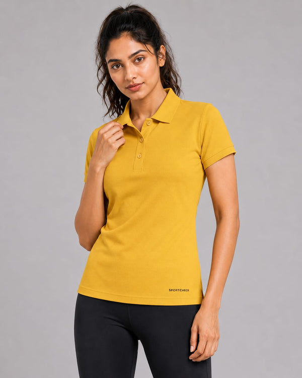 Women Polo T-Shirt - Mack - Sunshine Yellow