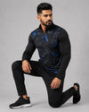 Men’s Zyrex Cobalt Blue Camo Full-Sleeve Sports T-Shirt