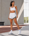 Women's Apple Tighty Shorts - White / Olive Grey