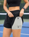 Women's Apple Tighty Shorts - Black/ Light grey