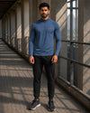 Men's Half Zipper - Spider - Steel Blue