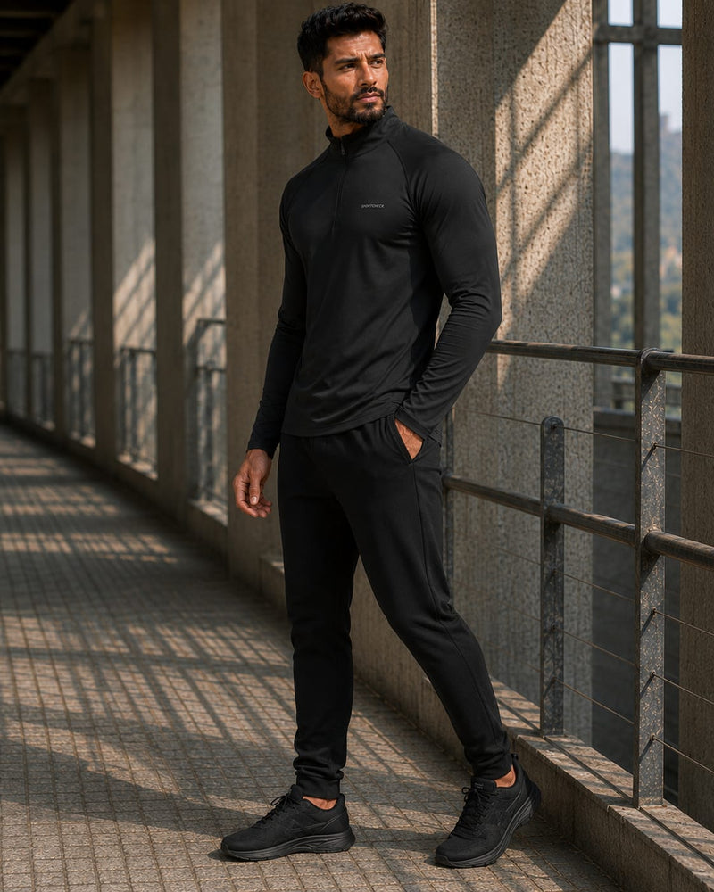 Men's Half Zipper - Spider - Jet Black