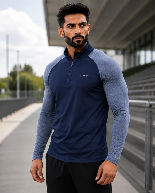 Men’s Grind Full-Sleeve Training T-Shirt - Navy Blue