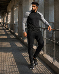 Men’s Grind Full-Sleeve Training T-Shirt - Graphite Black