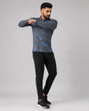 Men’s Zyrex Graphite Blue Camo Full-Sleeve Sports T-Shirt
