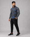 Men’s Zyrex Graphite Blue Camo Full-Sleeve Sports T-Shirt