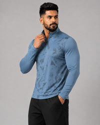 Men’s Steel Blue Camo Half-Zip Training Top
