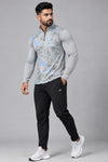 Men’s Silver Grey Camo Half-Zip Training Top