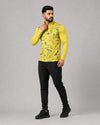 Sportcheck Men’s Zyrex Lime Yellow Camo Full-Sleeve Sports T-Shirt