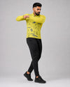 Sportcheck Men’s Zyrex Lime Yellow Camo Full-Sleeve Sports T-Shirt