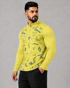 Sportcheck Men’s Zyrex Lime Yellow Camo Full-Sleeve Sports T-Shirt