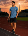 Men’s Splash T-Shirt- Steel Blue