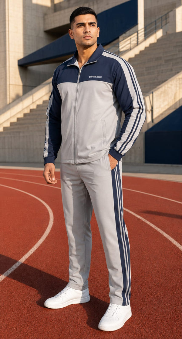 Men’s Navy Blue & Grey Fusion Tracksuit