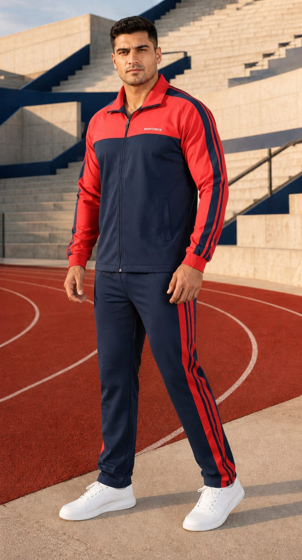 Men’s Navy Blue &amp; Red Fusion Tracksuit