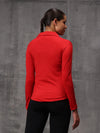 Red Lycra Dryfit 4-Way Zipper Jacket For Women