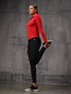 Red Lycra Dryfit 4-Way Zipper Jacket For Women