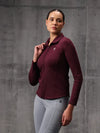 Merlot Red Lycra Dryfit 4-Way Zipper Jacket For Women