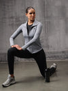 Slate Grey Lycra Dryfit 4-Way Zipper Jacket For Women
