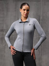 Slate Grey Lycra Dryfit 4-Way Zipper Jacket For Women