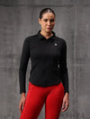 Black Lycra Dryfit 4-Way Zipper Jacket For Women