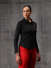 Black Lycra Dryfit 4-Way Zipper Jacket For Women