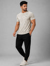 Men Jacquard Camo Active T-Shirt - Sandstone Beige - Zyphor