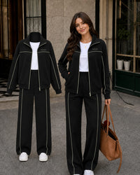 Women’s Cotton Fleece Tracksuit - Lilly - Classic Black