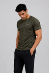 Men Jacquard Camo Active T-Shirt - Tactical Olive- Zyphor
