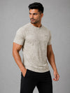 Men Jacquard Camo Active T-Shirt - Sandstone Beige - Zyphor