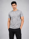 Men Jacquard Camo Active T-Shirt - Ash Grey - Zyphor